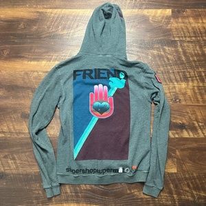FREE CITY Supershopsupermat Full Zip Heathered Gray Friend sz 1 Women's Sweater